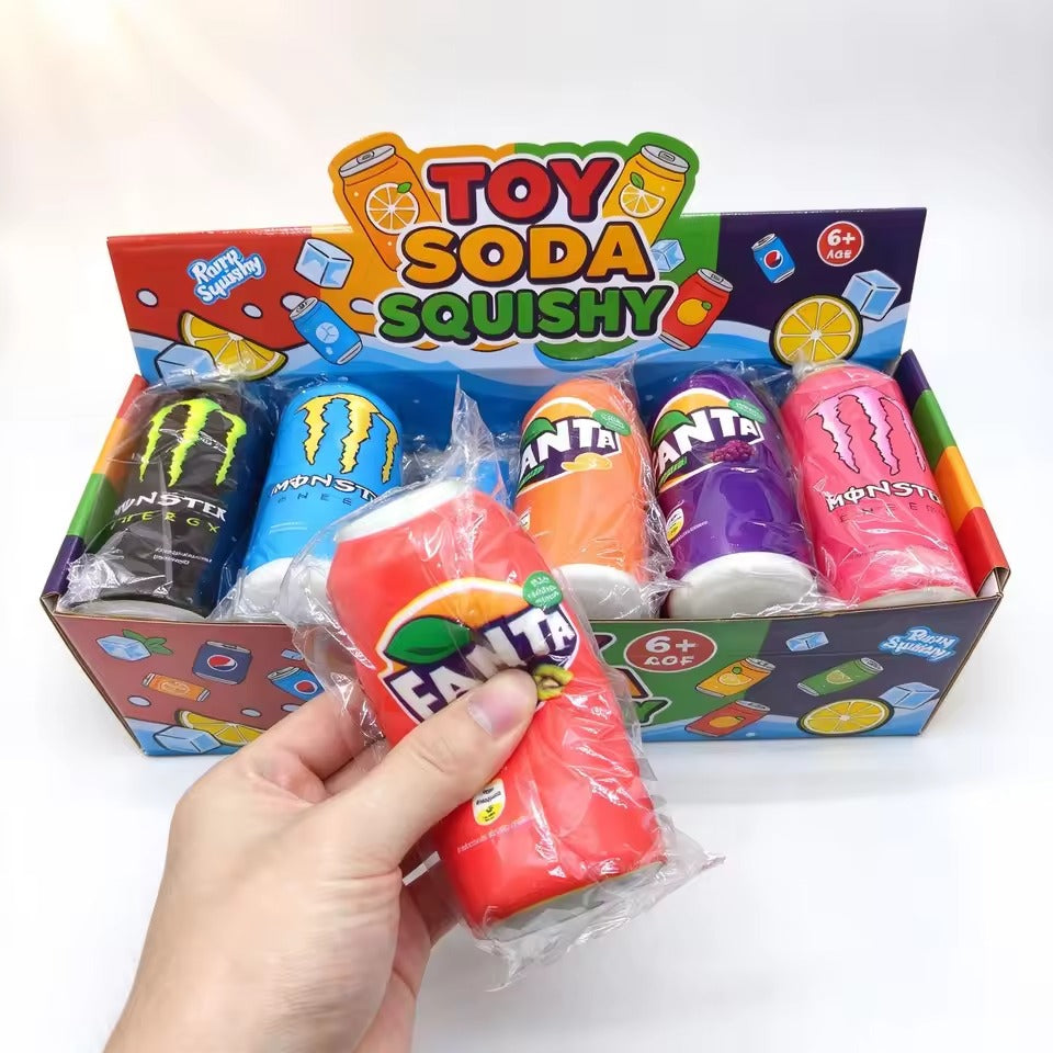 4-Piece Soda Bottle Squishy Fidget Toy