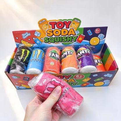 4-Piece Soda Bottle Squishy Fidget Toy