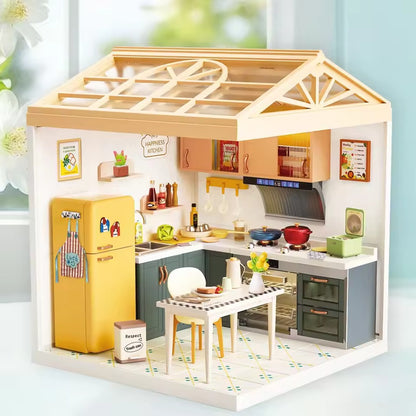 Miniature Kitchen with Furniture & Night Light