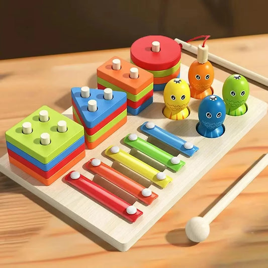 Montessori 3-in-1 Column Learning Toy