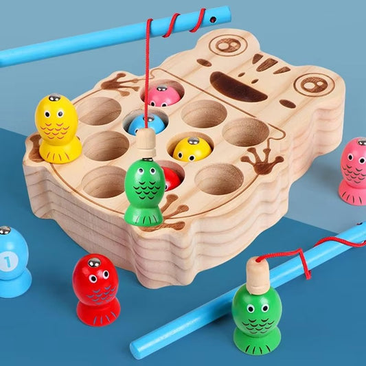 Wooden Magnetic Fishing Puzzle Game