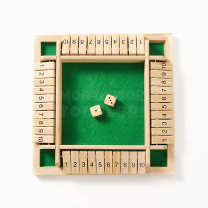 Classic Shut The Box – Wooden 4-Player Number Game